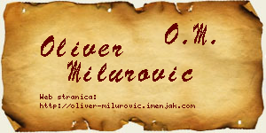 Oliver Milurović vizit kartica